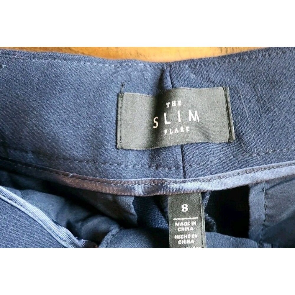 WHBM NWT The Nautical Slim Flare Gold Buttons Navy Blue Sz 8R MSRP $89.00 - Picture 8 of 15